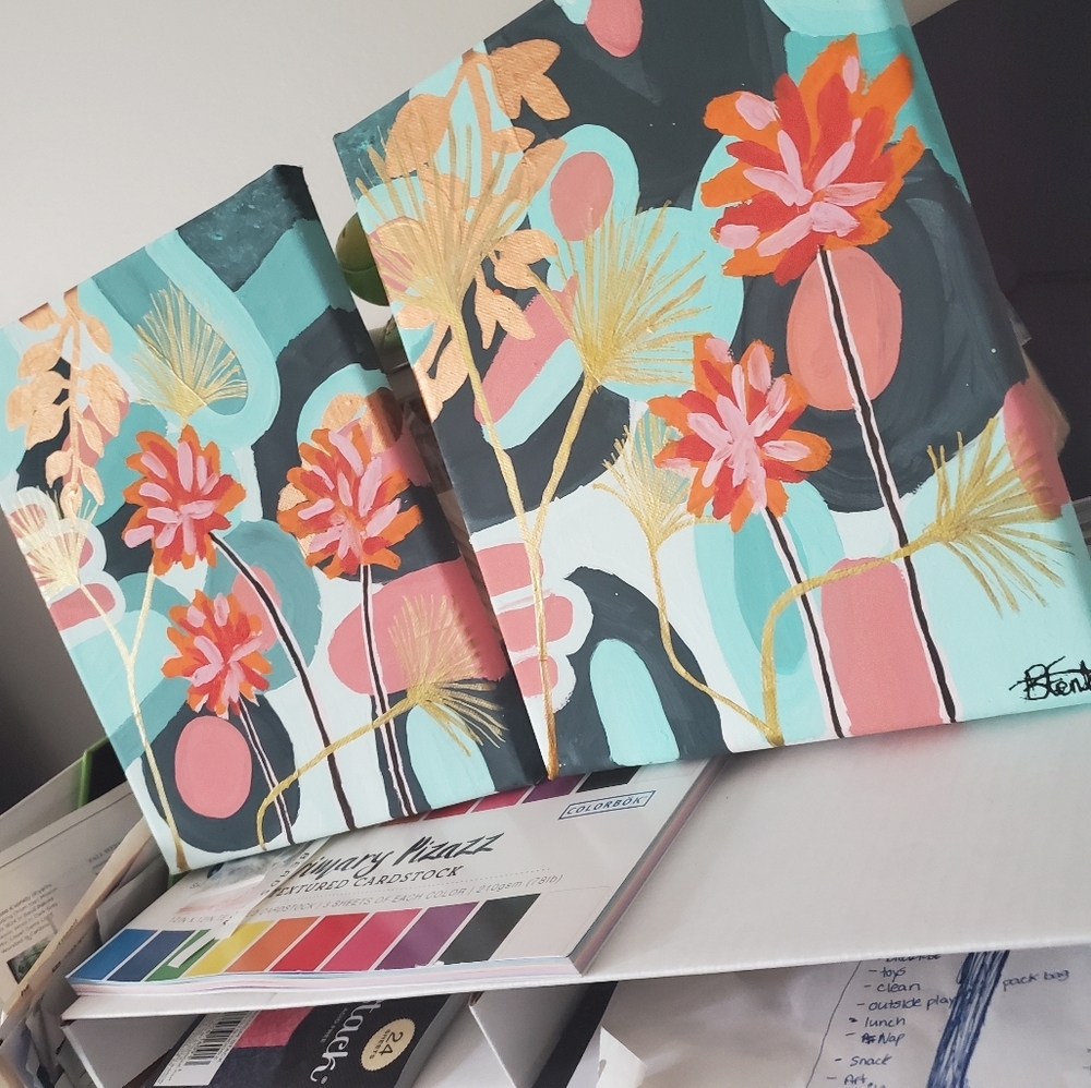 Original handmade acrylic paintings art